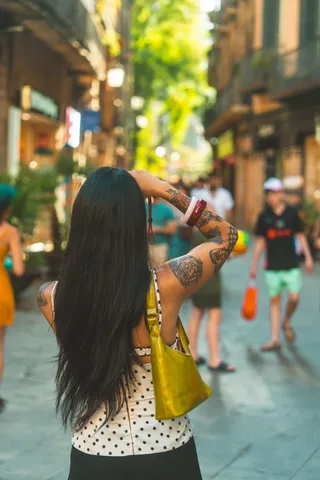 Walking through a market street