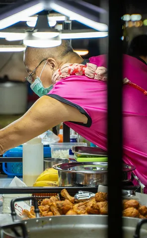 A street food stall mid-service